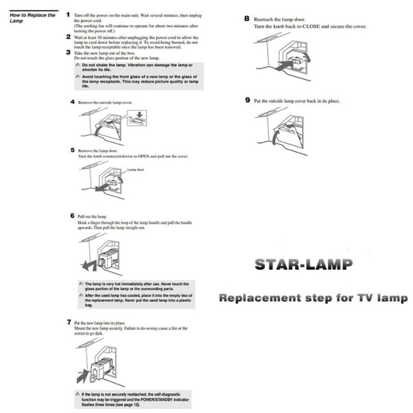 Aurabeam Star-LAMP D95-LMP Projection Television Replacement Lamp with Housing - Picture 6 of 7